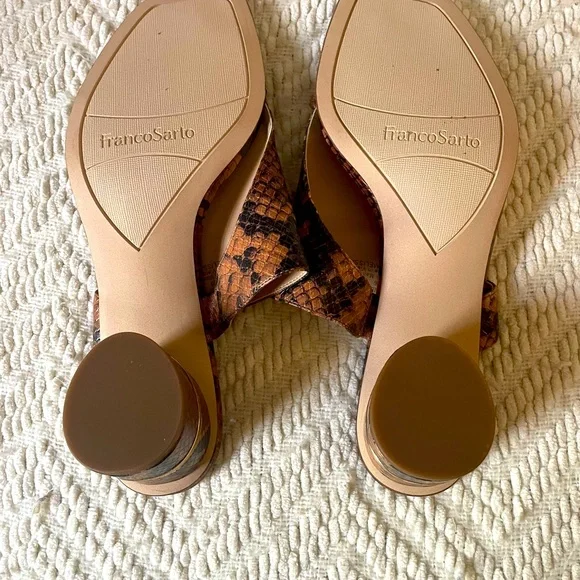 Franco Sarto Snakeskin Print Leather Sandals - Picture 5 of 5